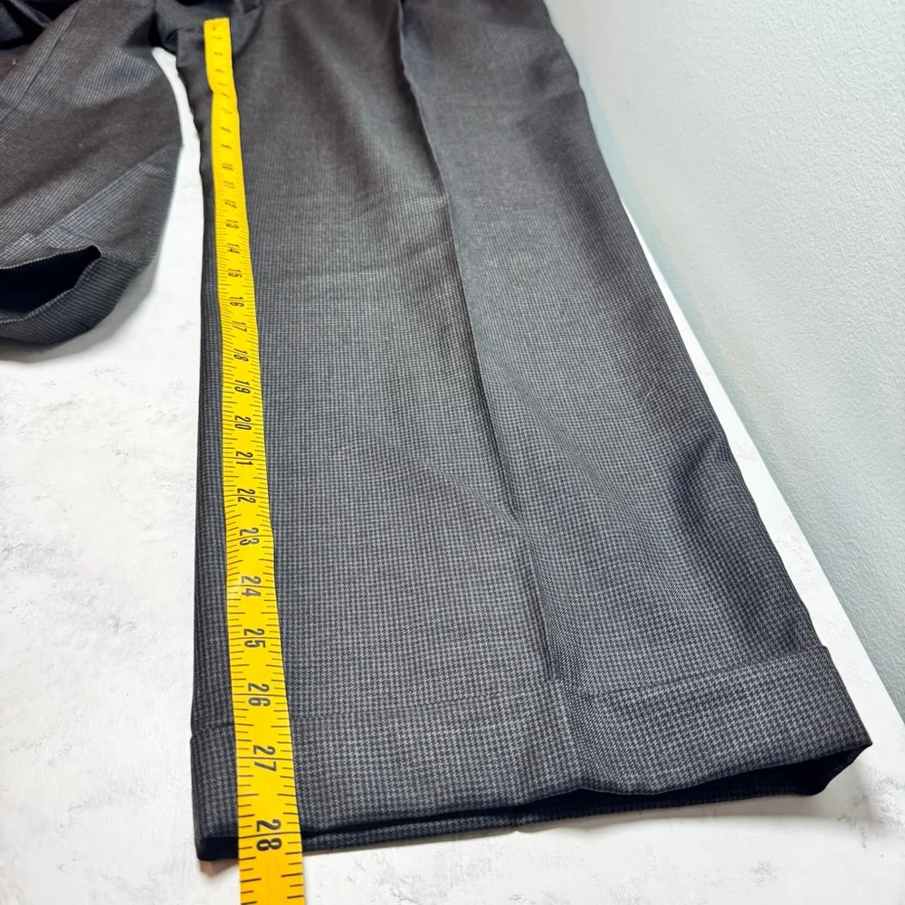 Jack Victor Prossimo Houndstooth Wool Pleated Front Dress Pants 36x28